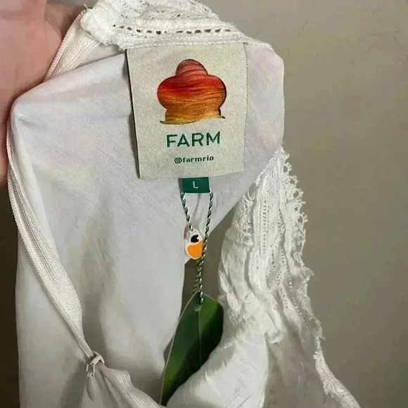 Farm Rio White Lace Blouse Size Large - Picture 11 of 13